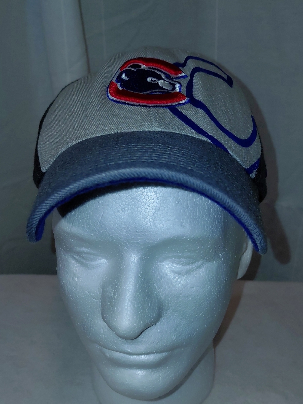 Nike Gray and Blue Embroidered Baseball Cap